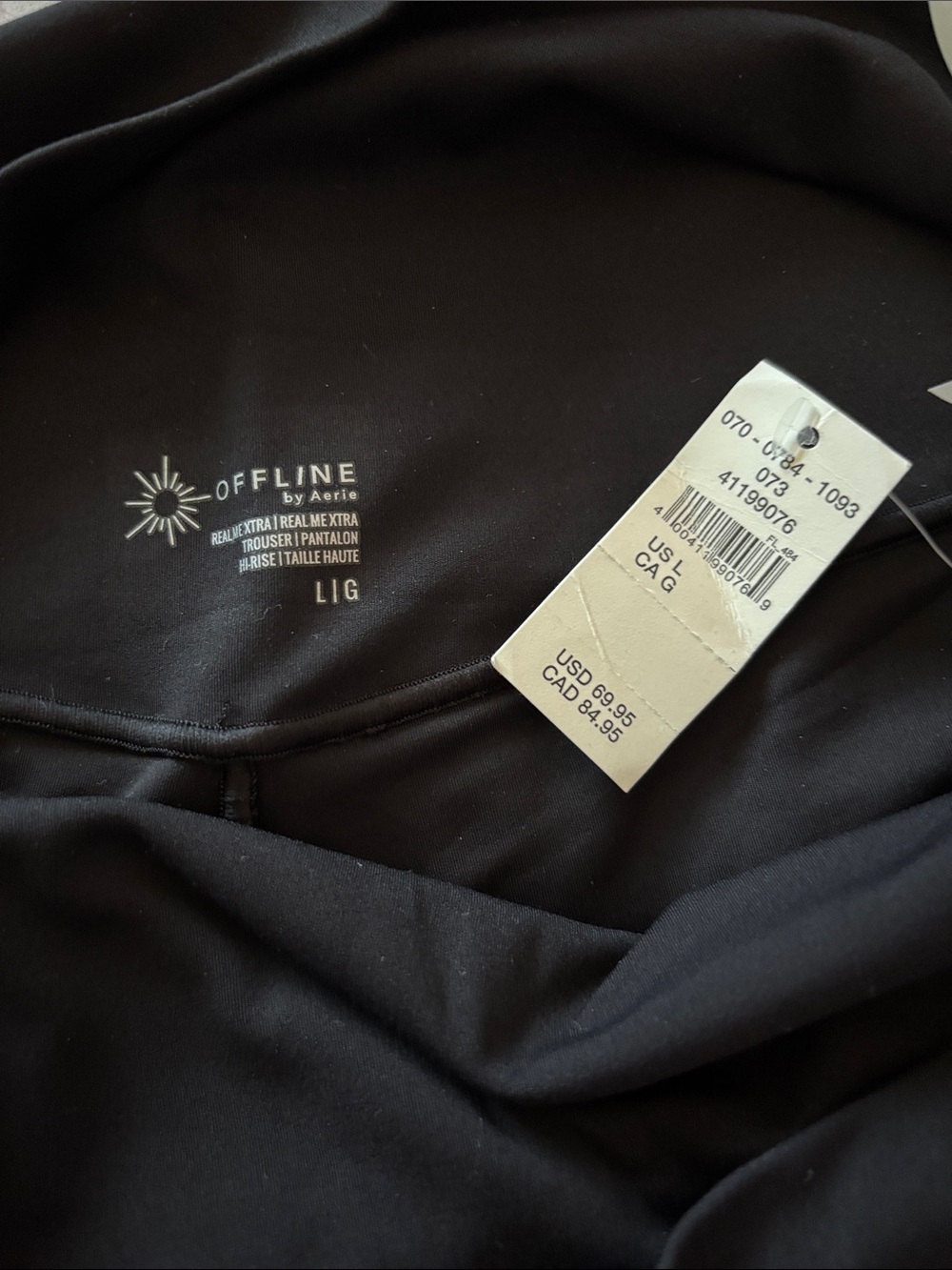 Aerie Black Wide-Leg Real Me X-Tra Trouser - Picture 2 of 2